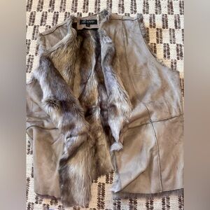 Kristen Blake Tan Faux Fur Vest